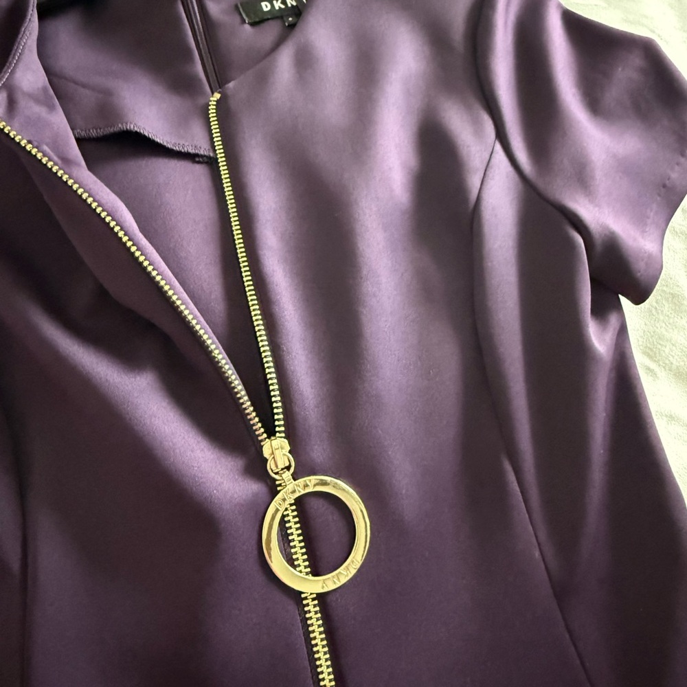 💜 DKNY💜 Fit and Flare Plum Dress size 4 - Picture 4 of 10